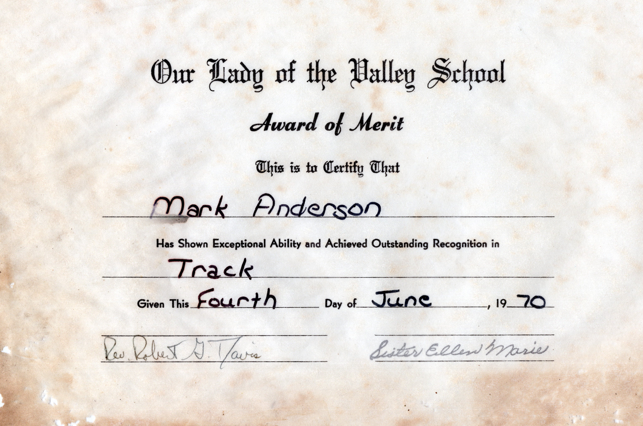 Mark Track Award 1970