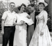 Mark's Baptism - Dad, Sue, Mark, Bill & Mom - May 1957