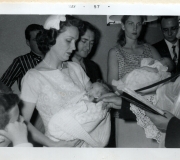 Mark's Baptism - Sue, Mark & Bill - May 1957