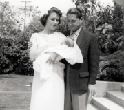 Mark's Baptism - Sue, Mark & Bill - May 1957