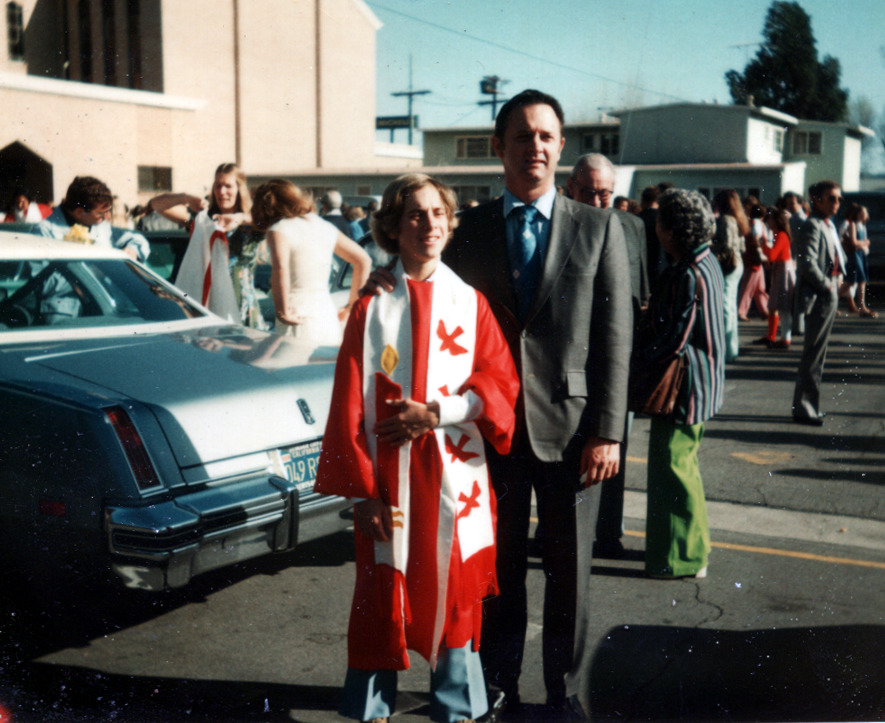 Roger & Dad at Confirmation - 1976