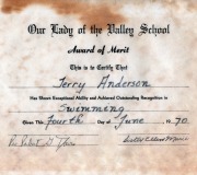 Terry-Swimming-Merit-Award-1970