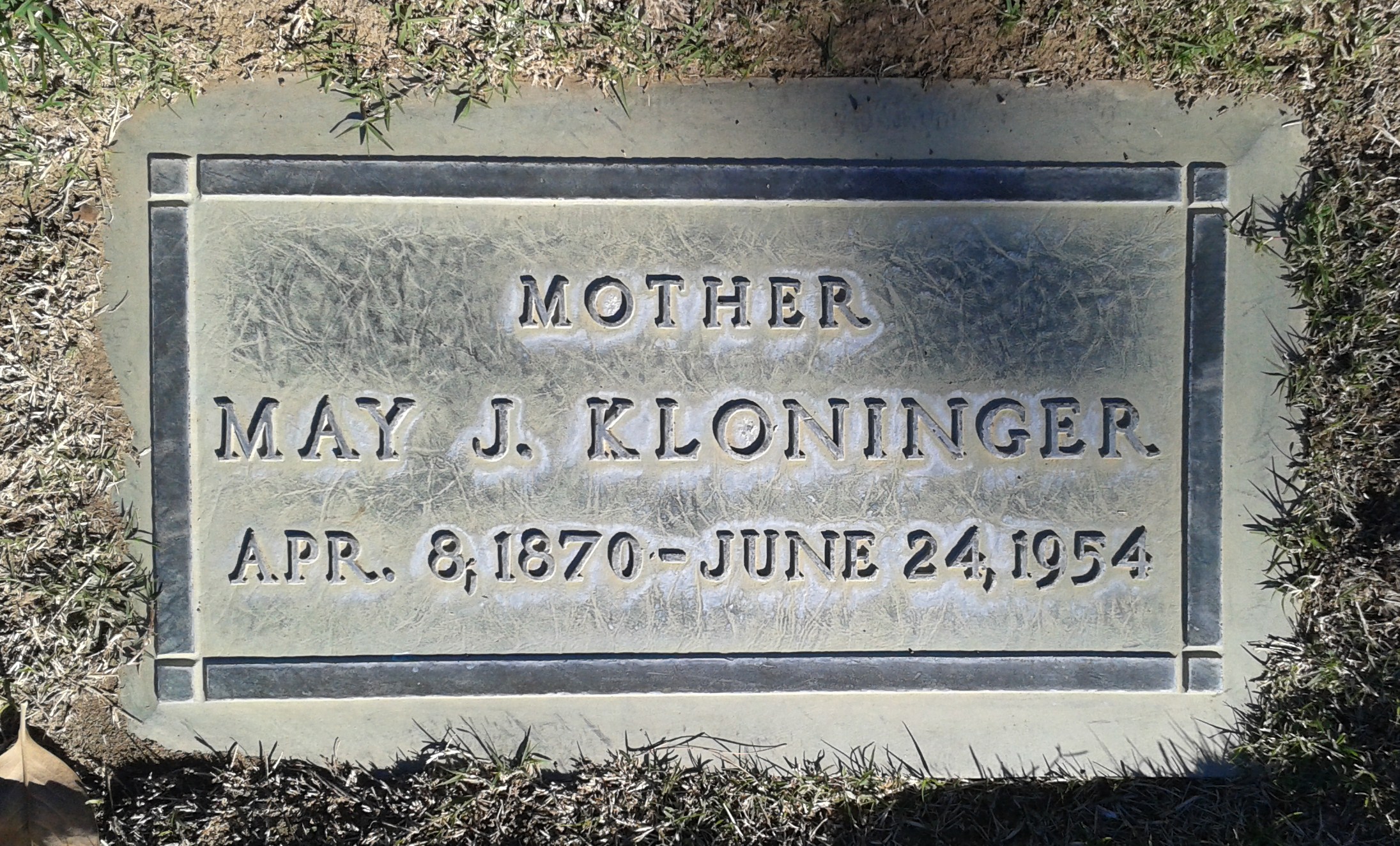 May Hoffman Kloninger Headstone