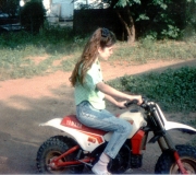 Tara on Mini Bike