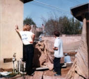 Roger & Tom Watching Pool Build