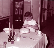 Mike Cuts B-Day Cake