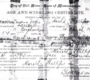 Harold Phillips Schooling Certificate 03-12-1908