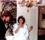 Terry & Gail Eating Wedding Cake