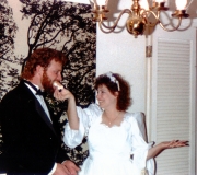 Terry & Gail Eating Wedding Cake