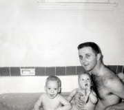 Buddy, Mark & Dad in Tub