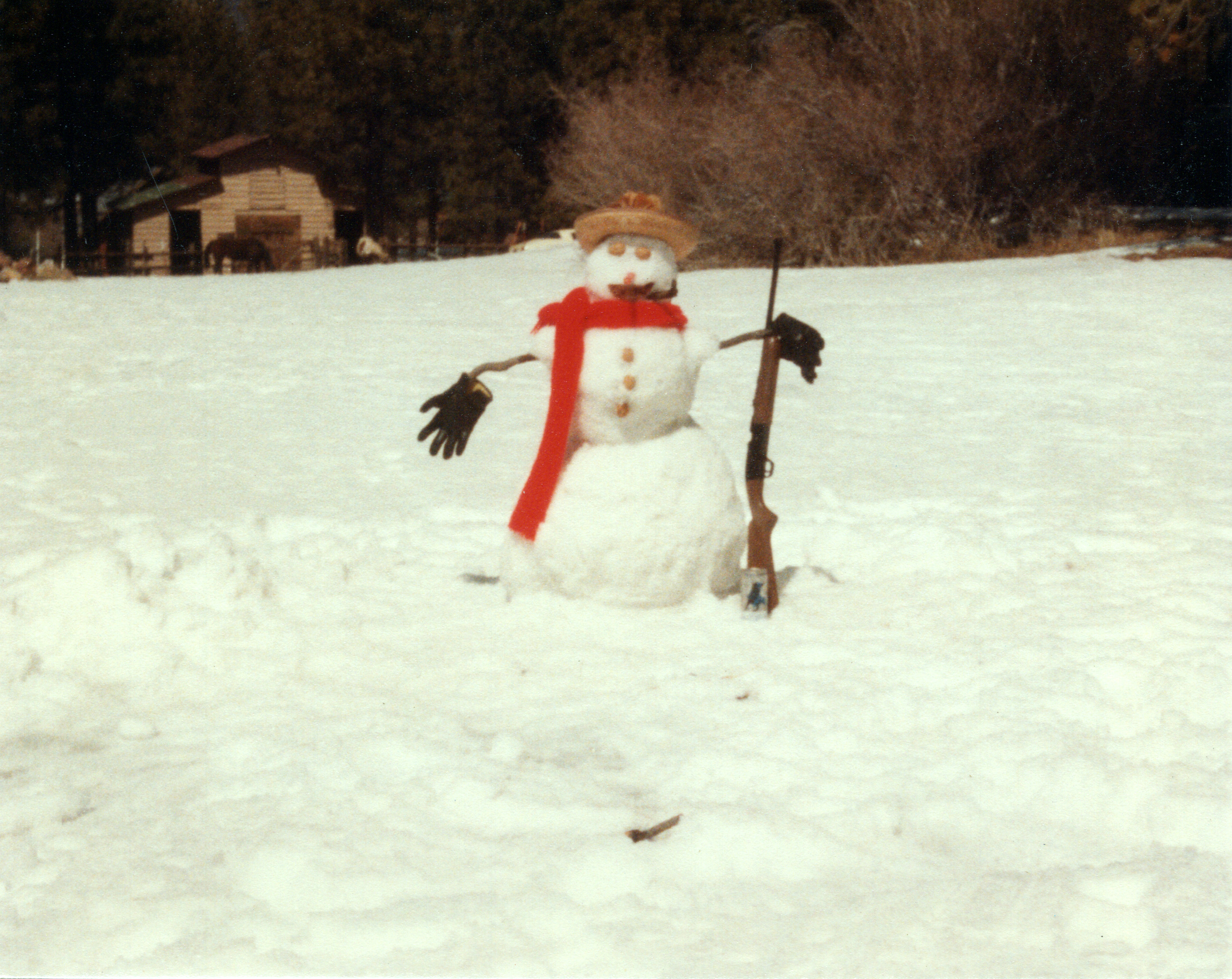 Frosty The Gun Toting Snowman in Big Bear